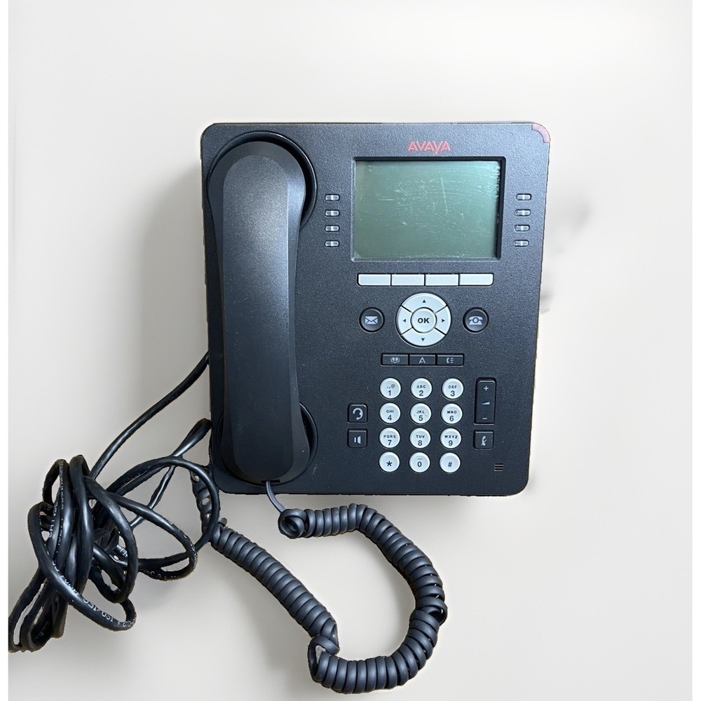 Avaya 9608G IP Office Business Desk‎ Phone Black w/ Handset & Cords